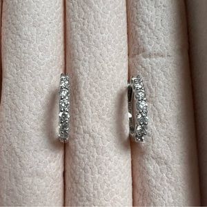 White gold diamond hoops